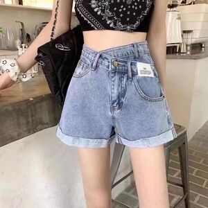 High-waisted Denim Shorts